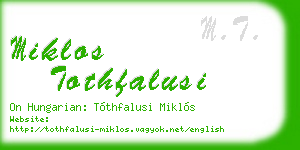miklos tothfalusi business card